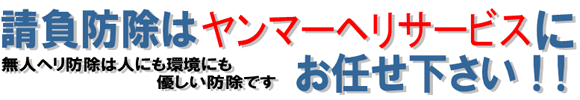 請負防除はヤンマーヘリサービスにお任せ下さい！！無人ヘリ防除は人にも環境にも優しい防除です